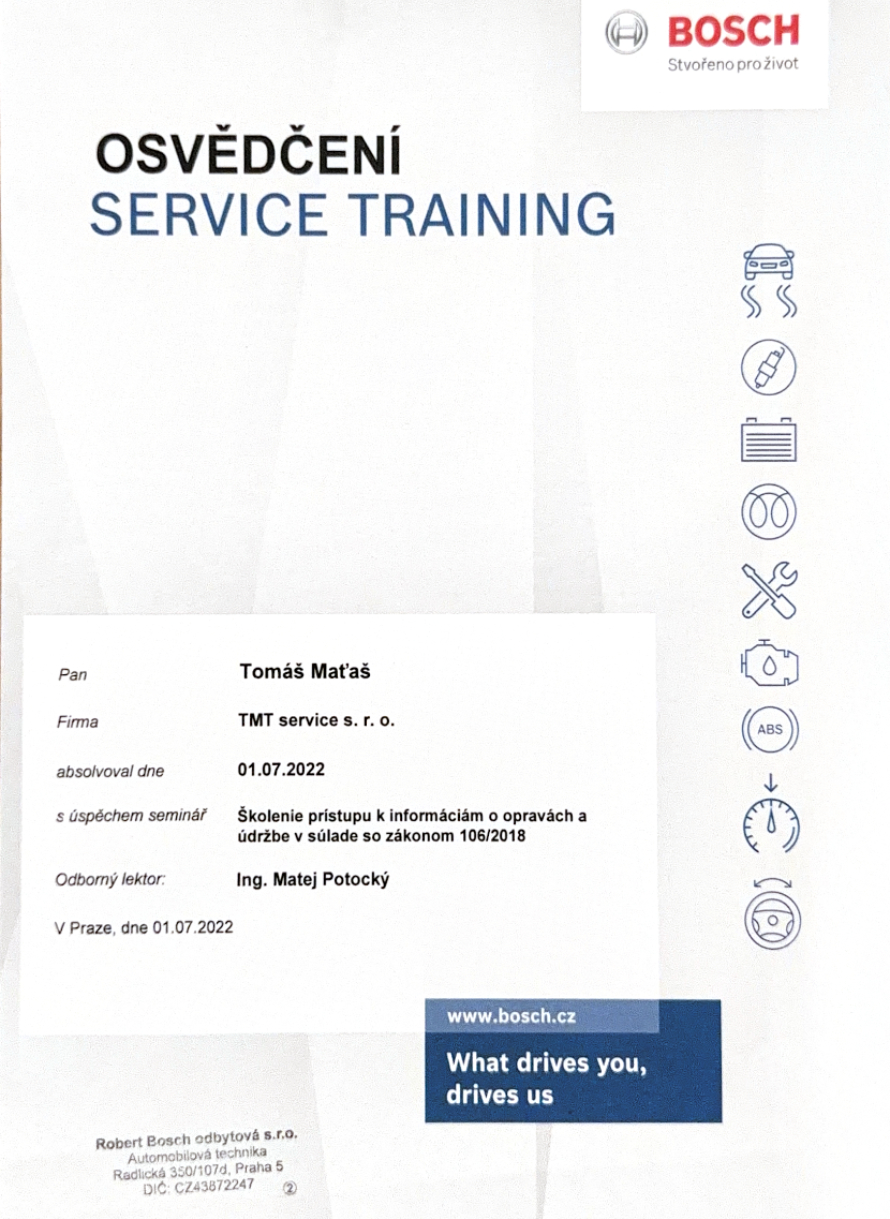 certifikát bosch